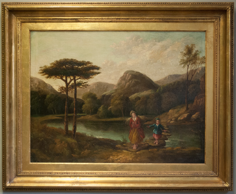 Appraisal: SCOTTISH HIGHLANDS OIL ON CANVAS woman and child near a