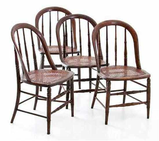 Appraisal: Set of four oak bentwood dining chairs early th century