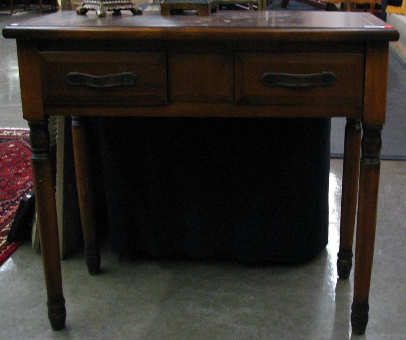 Appraisal: Pine Two-Drawer Console Table scratches and finish touch up