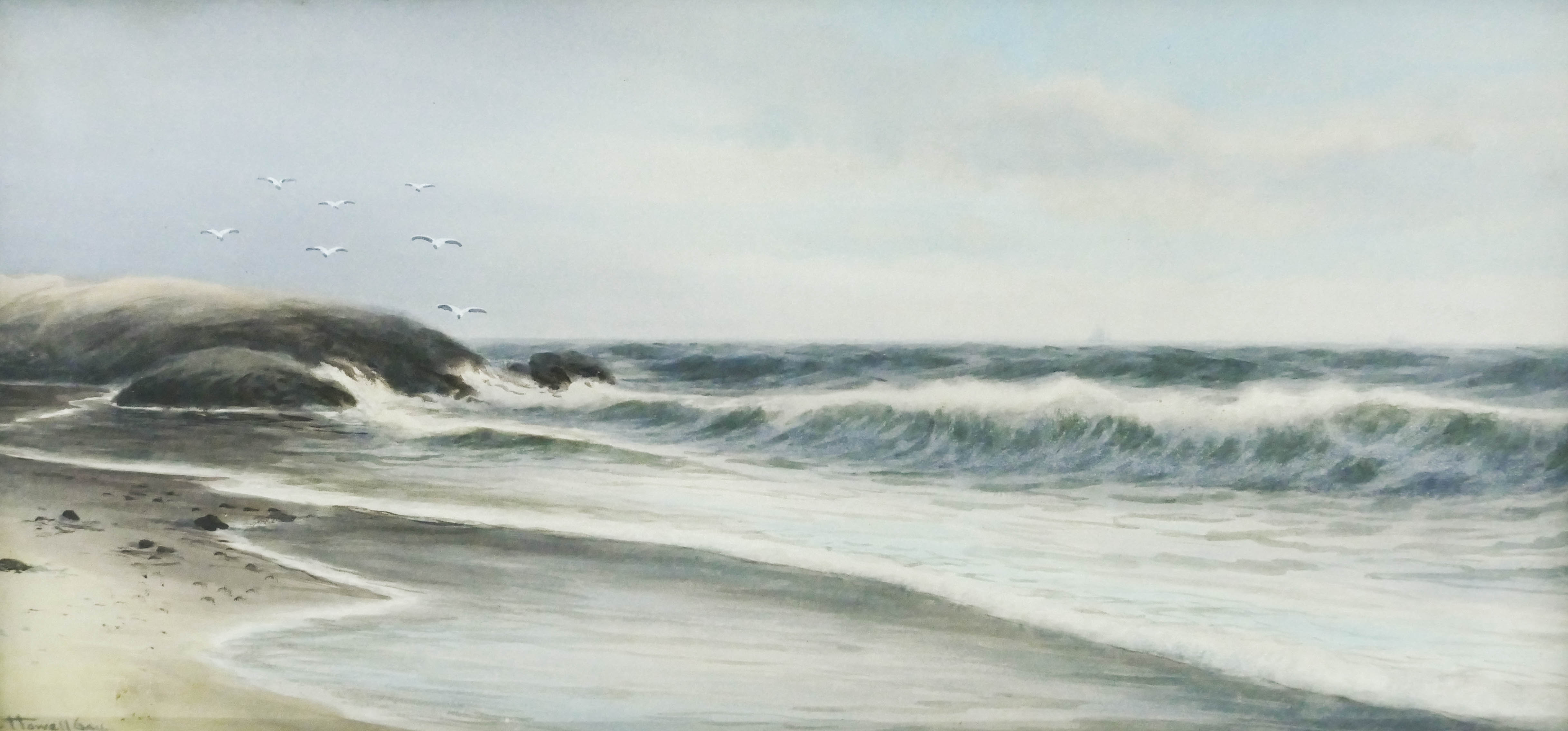 Appraisal: George Howell Gay - American ''Seascape with Gulls'' Watercolor on