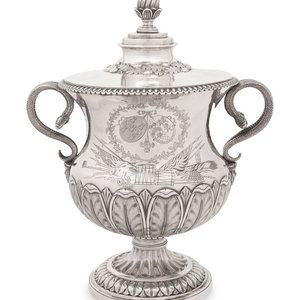 Appraisal: A George III Silver Covered Urn William Burwash and Richard