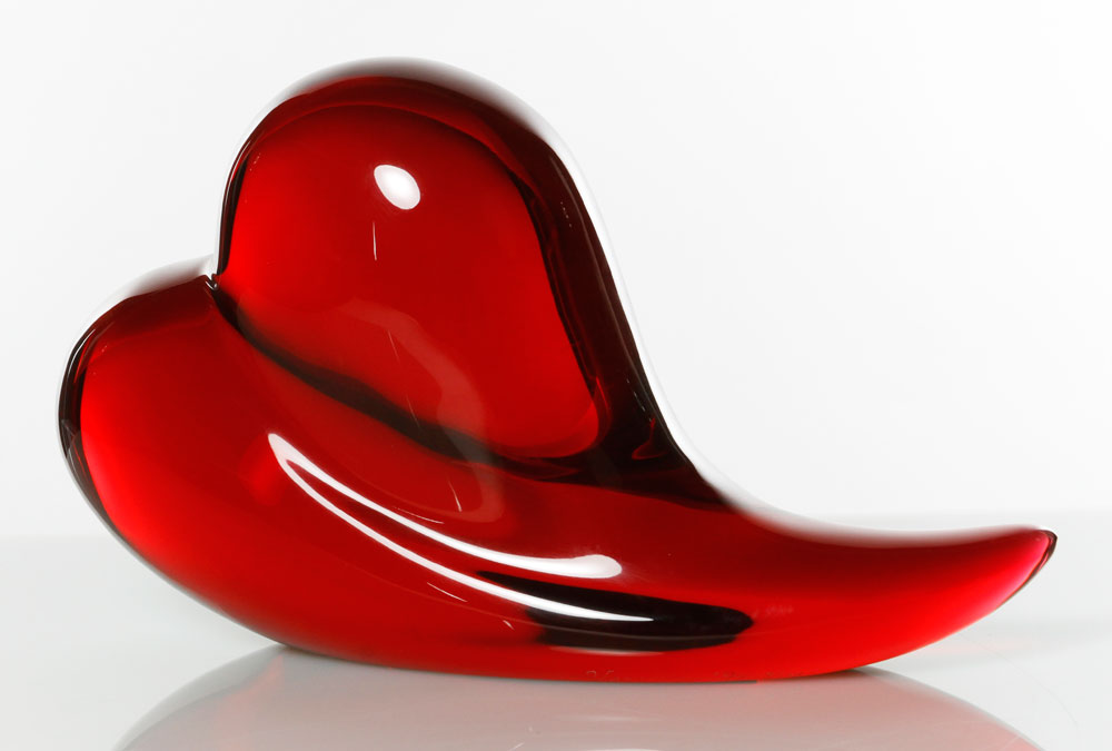 Appraisal: - Red Resin Heart Signed Verdick Red resin heart signed