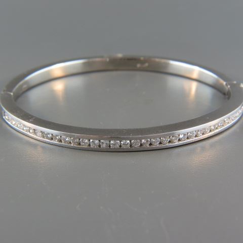 Appraisal: Diamond Platinum Bangle Bracelet round diamonds totaling carat high grade