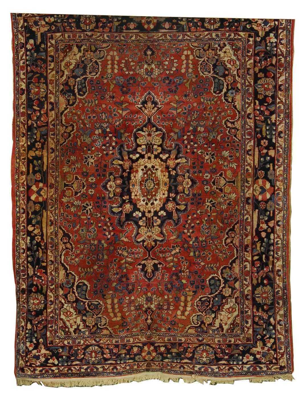 Appraisal: ORIENTAL RUG SAROUK ' x ' '' Floral central medallion