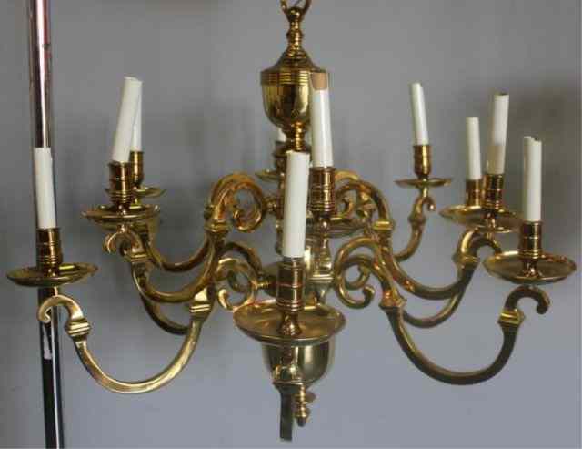 Appraisal: Brass Chandelier From a Farmingdale NY location Dimensions '' diameter