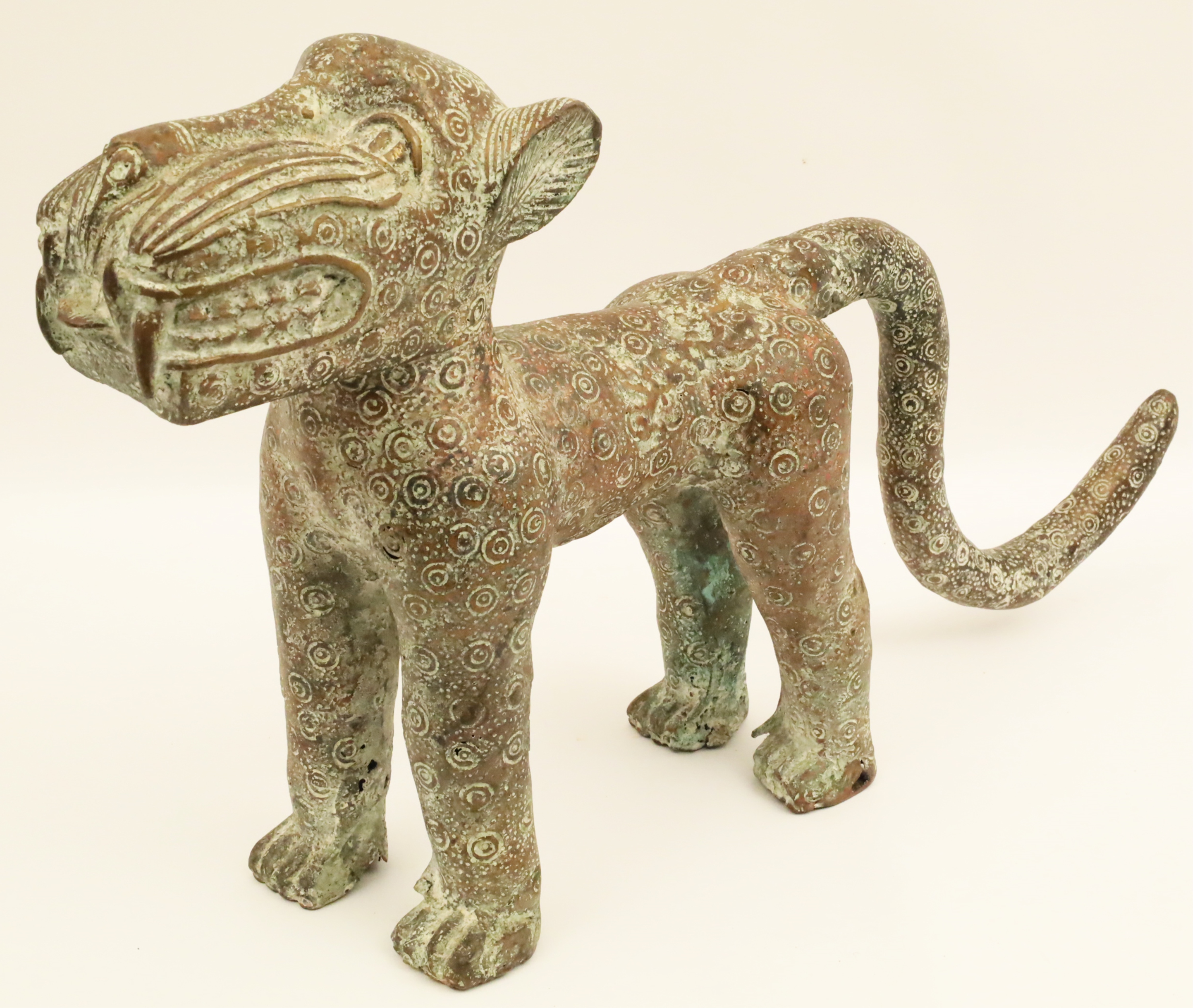 Appraisal: BENIN BRONZE OF A LEOPARD African Benin bronze of a