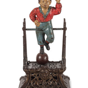 Appraisal: A Trapeze Boy Cast Iron Mechanical Bank J Barton Smith