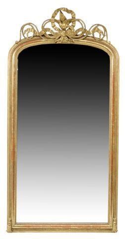 Appraisal: French Louis XVI style gold leaf wall mirror th c