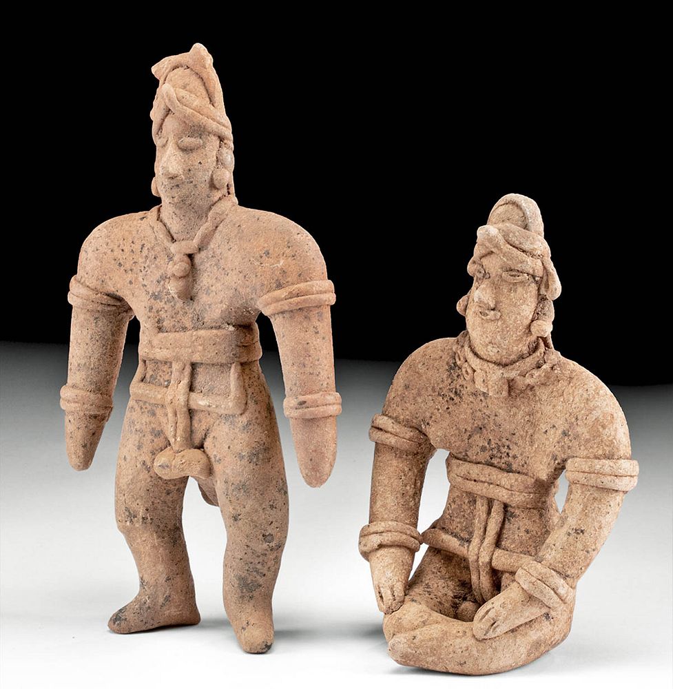 Appraisal: Colima Pottery Figures - Standing Seated First Time At Auction