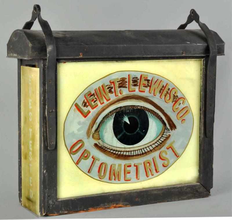 Appraisal: Early Optometrist Glass Trade Sign Description Beautiful two-sided sign with