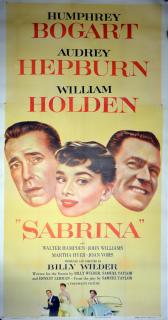 Appraisal: Sabrina Three Sheet film poster starring Audrey Hepburn Humphrey Bogart