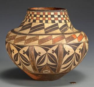 Appraisal: Native American Pottery Jar Acoma Olla Large Native American Acoma