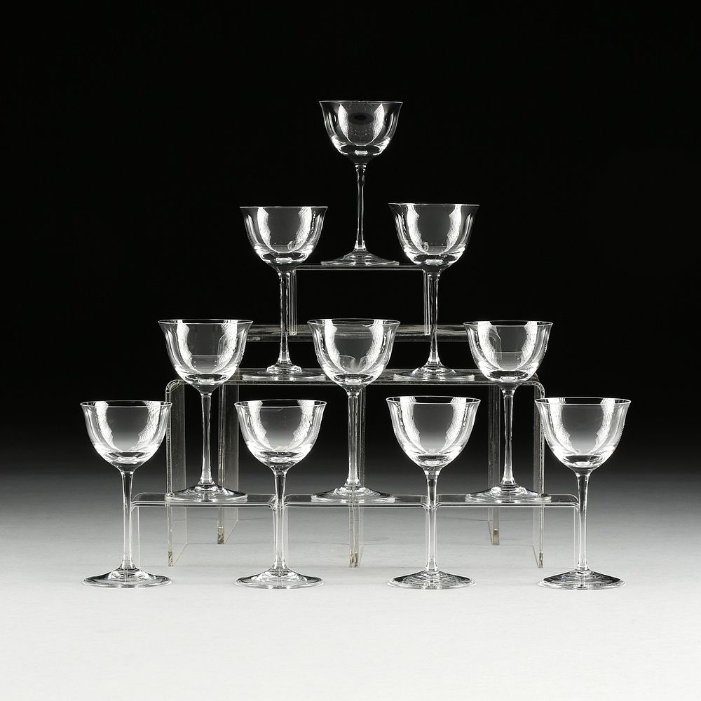 Appraisal: AN ASSEMBLED SET OF TEN LOBMEYR PATRICIAN LIQUEUR STEMWARE JOSEF