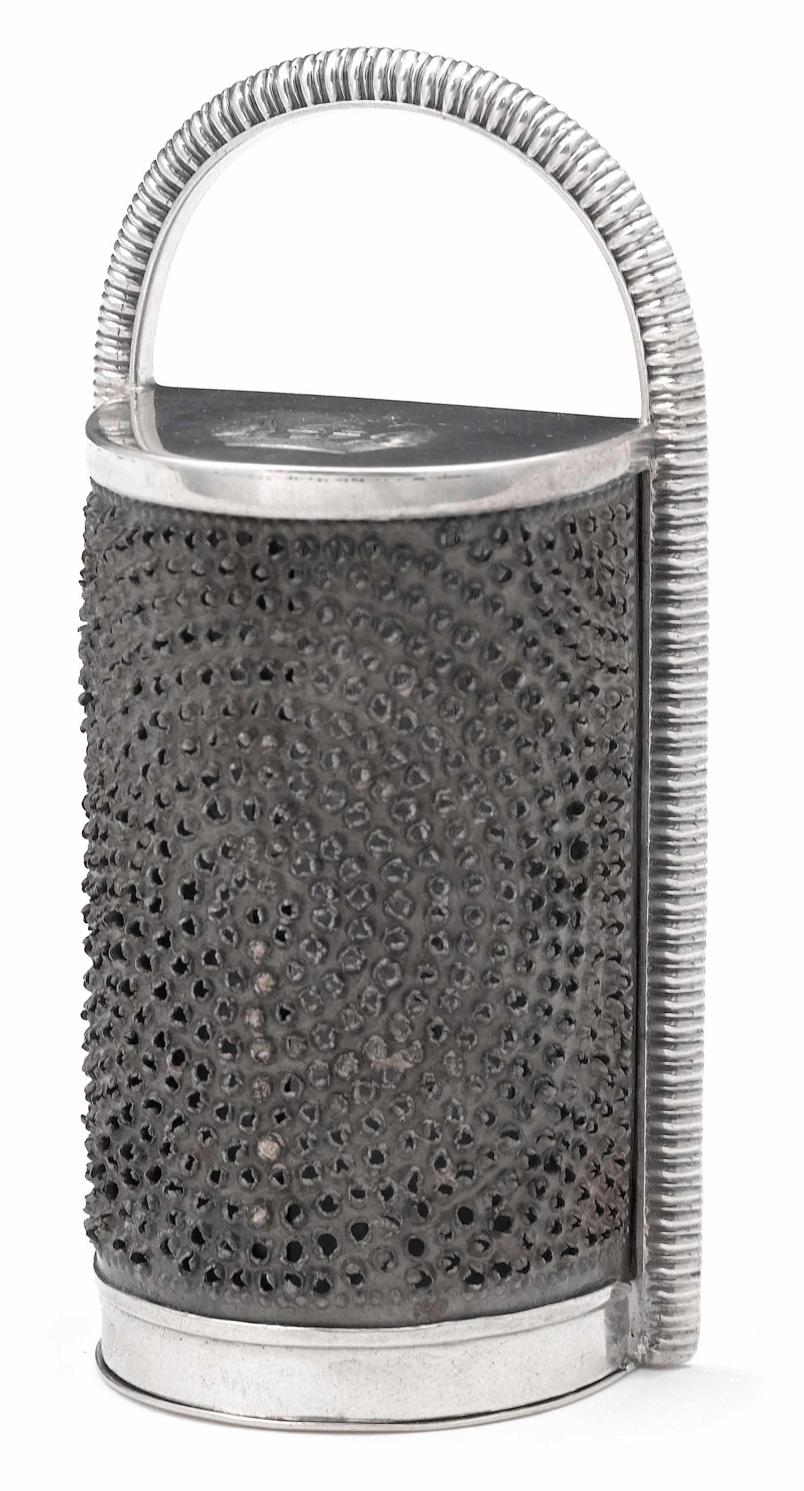 Appraisal: A Regency silver and steel kitchen nutmeg grater John Reily