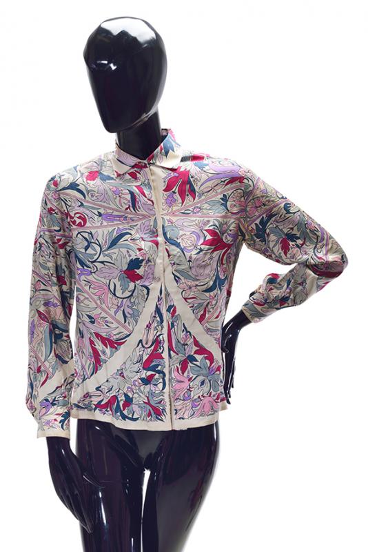 Appraisal: A GROUP OF THREE 'S PUCCI BLOUSES Silk patterned print