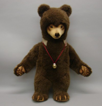 Appraisal: Standing Teddy Brown plush with light tan accents clipped tan