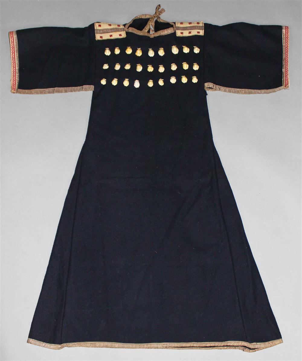 Appraisal: NATIVE AMERICAN TRADE CLOTH WOMAN'S DRESS CENTRAL PLAINS Crow-type blue