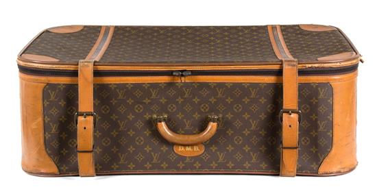 Appraisal: Sale Lot A Louis Vuitton Leather Soft-Sided Suitcase with leather