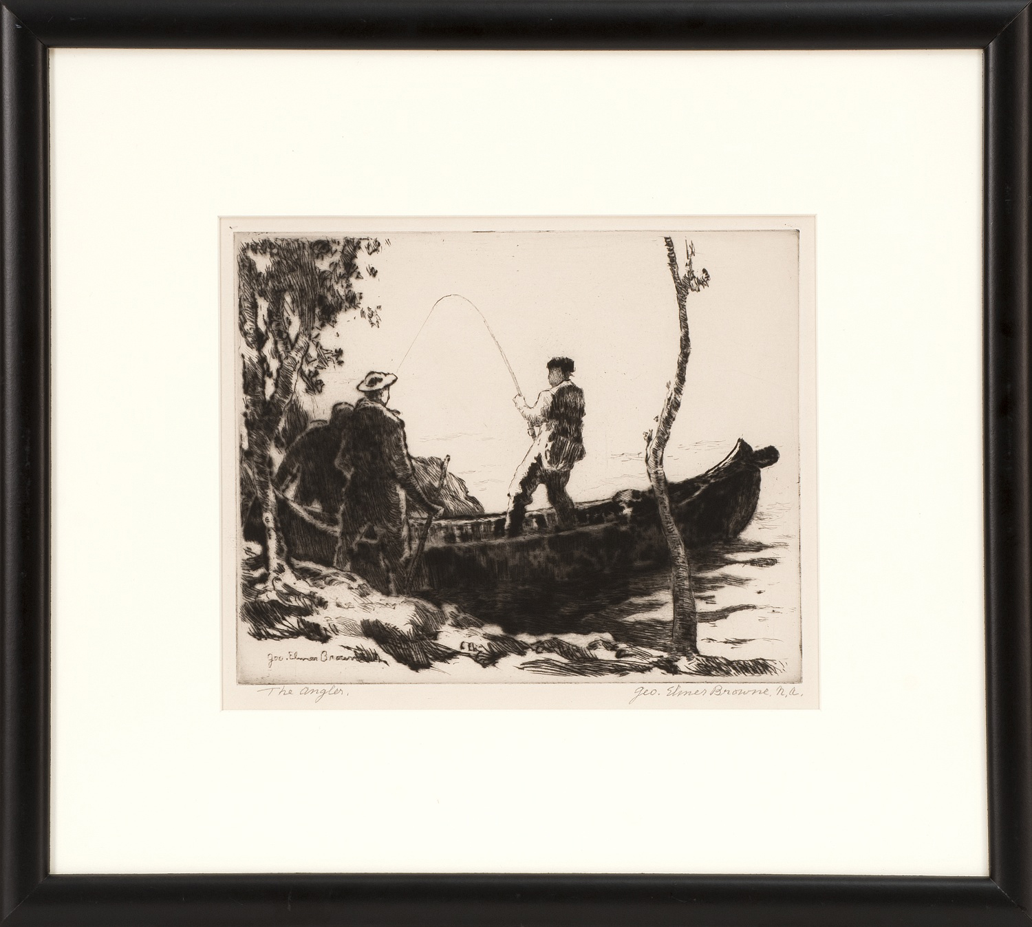 Appraisal: GEORGE ELMER BROWNEAmerican - The Angler Signed in plate and