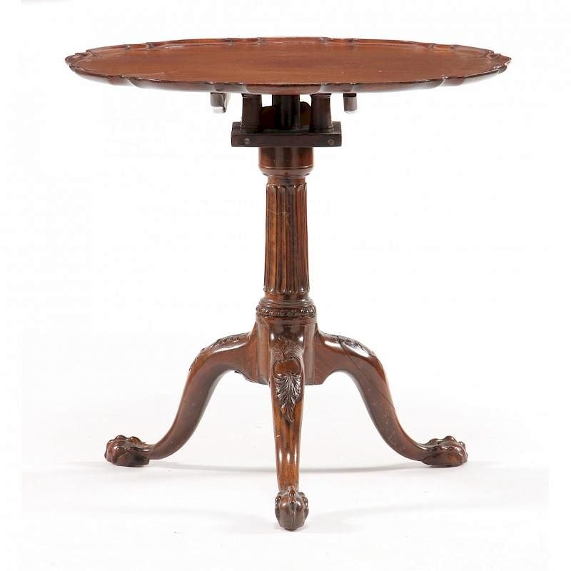 Appraisal: English Pie Crust Tilt Top Tea Table th century mahogany