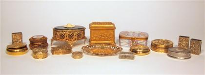 Appraisal: Ten Continental gilt metal boxesmostly late th century