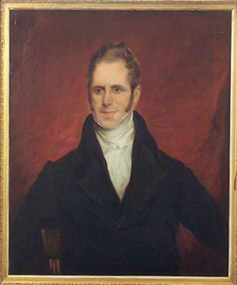 Appraisal: ENGLISH SCHOOL c Portrait of a gentleman wearing a black