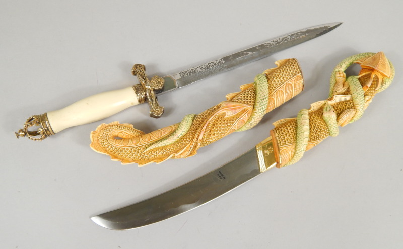 Appraisal: Two daggers a Marto Spanish dagger with simulated ivory handle