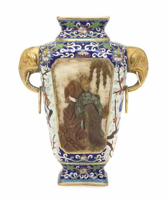 Appraisal: A Chinese Cloisonne Vase having scrolling lotus blossom decoration on