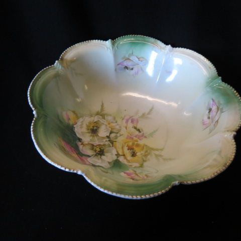 Appraisal: R S Prussia Porcelain Berry Bowl floral signed