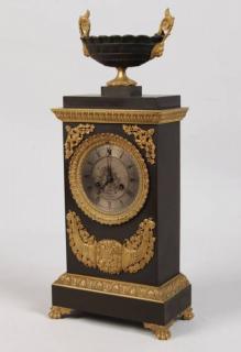 Appraisal: FINE FRENCH BRONZE LATE EMPIRE CLOCK WITH URN SHAPED FINIAL