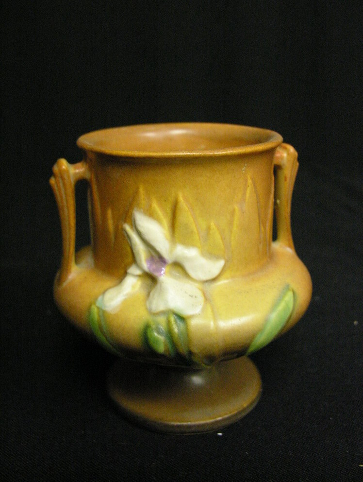 Appraisal: ROSEVILLE IRIS FOOT VASE - Size with diameter Condition Repair