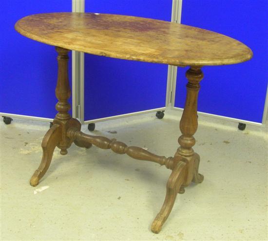 Appraisal: th Century Sri Lankan indigenous wood oval table raised on