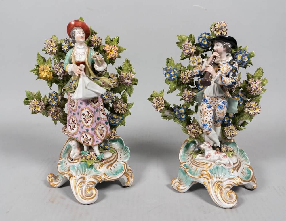 Appraisal: Pair of Chelsea style bocage figures Man and woman each