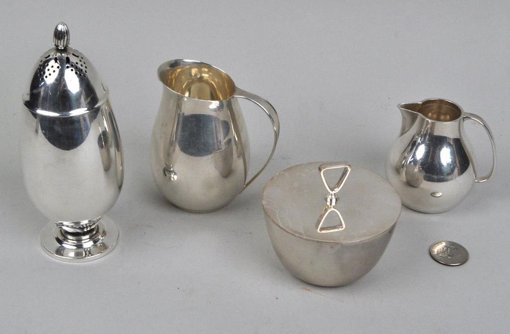 Appraisal: Three Jensen One Gorham Sterling Hollowares including a Jensen creamer