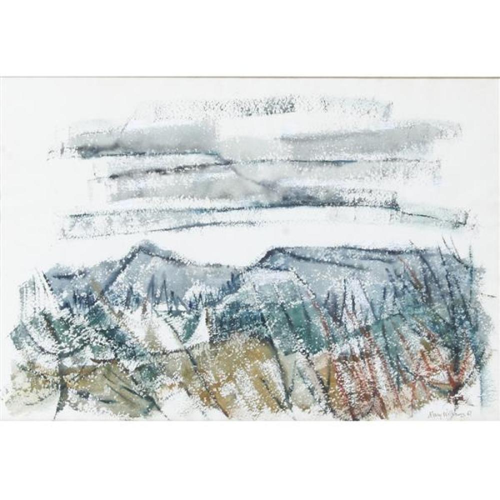 Appraisal: MARY WILLIAMS AMERICAN TH CENTURY MOUNTAIN RANGE WATERCOLOR ON PAPER