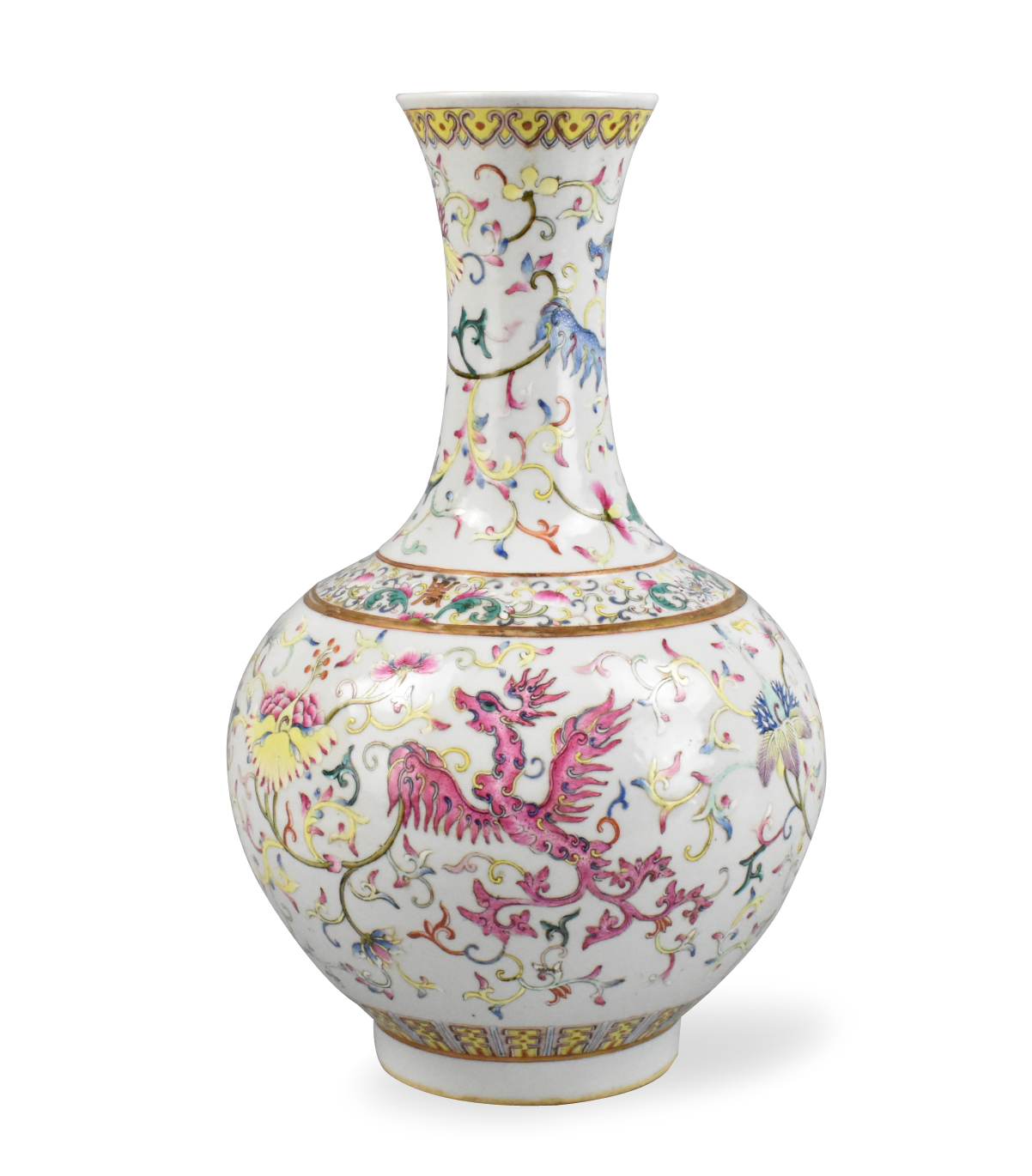 Appraisal: Chinese famille rose vase Guangxu mark but later globular body