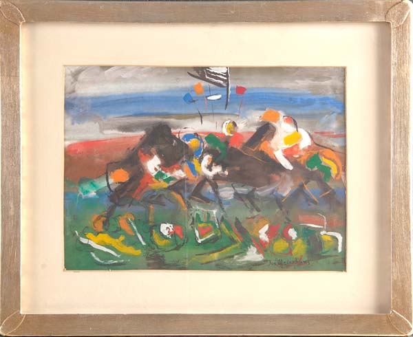 Appraisal: Joseph Meierhans American - Untitled Gouache on paper artist-made frame