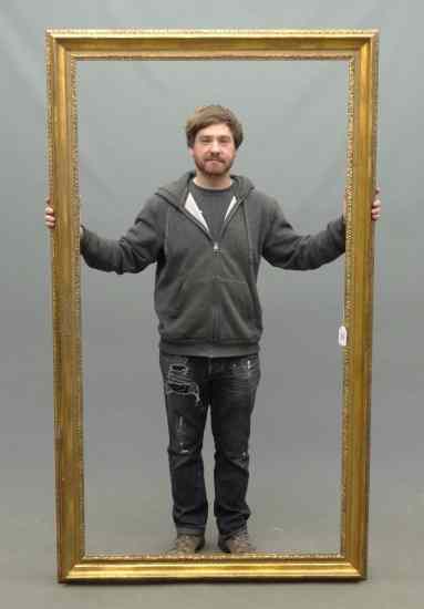 Appraisal: Large Louis XV gilded wooden frame Rabbet size '' x