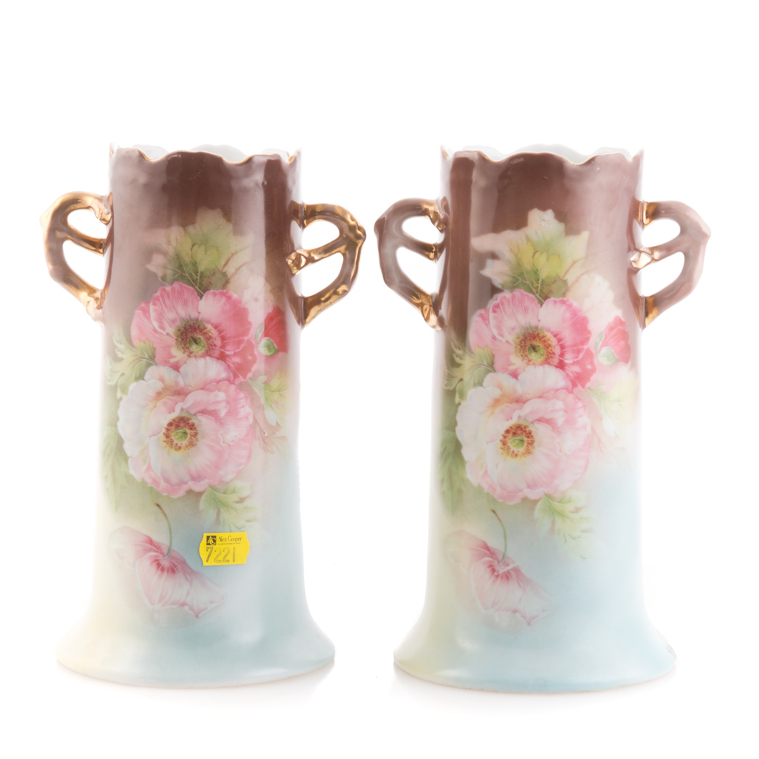 Appraisal: Pair of C T Altwasser Silesia porcelain vases rose painted