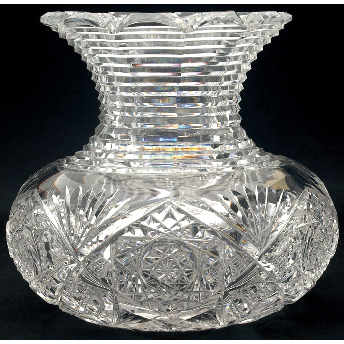 Appraisal: Dorflinger vase brilliant cut glass form with hobstar and fan