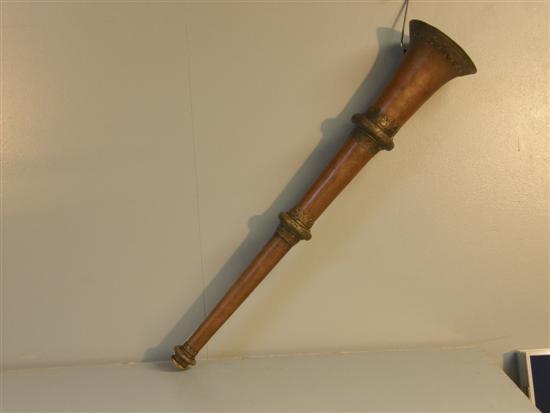 Appraisal: th century bass and copper Islamic horn h in