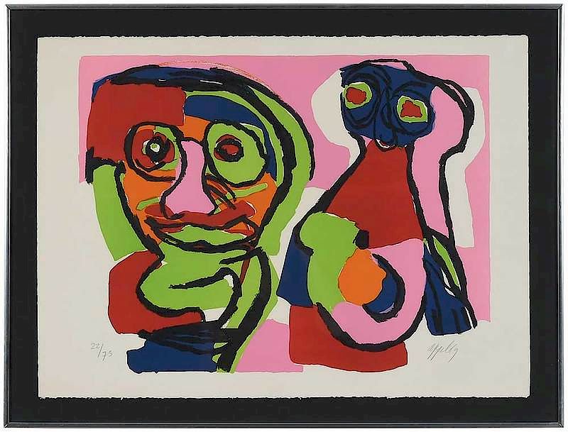 Appraisal: Karel Appel Dutch - Deux Visages edition signed lower right