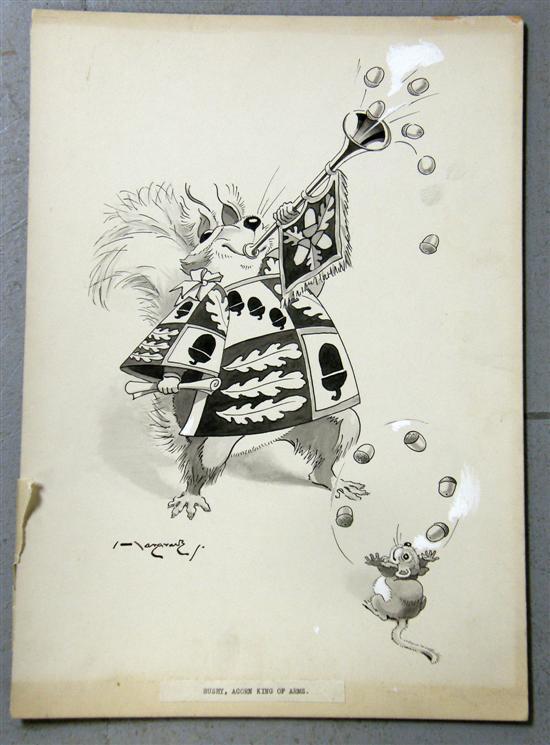 Appraisal: Harry Hargrave Bushy Acorn King of Arms cartoon pen and