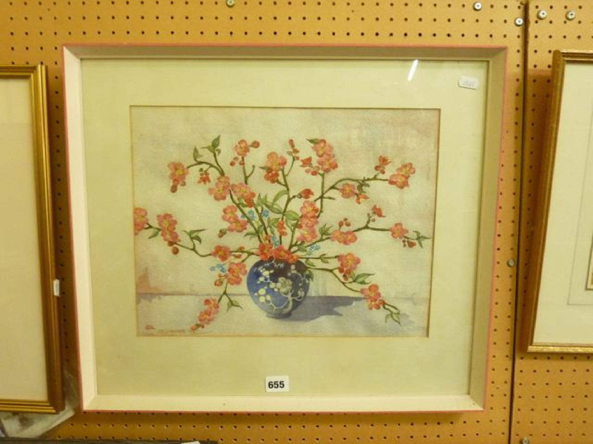 Appraisal: A watercolour of a still life with oriental blue and