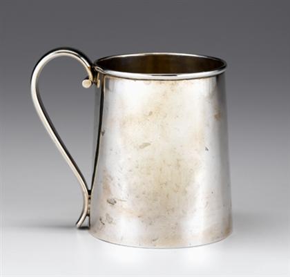 Appraisal: Chinese Export silver tankard early th century The tapered cylindrical