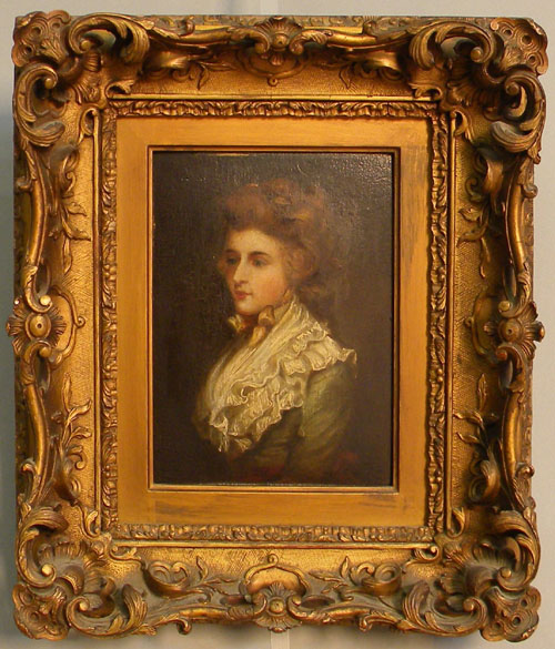 Appraisal: Oil on board portrait of a woman late th c