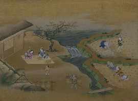 Appraisal: Nineteenth Century Japanese School Rice Harvesting Mochi Making print on