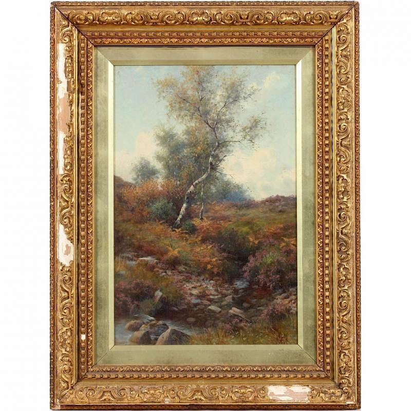 Appraisal: Scottish School Landscape Painting th Century oil on canvas monogrammed