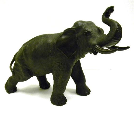 Appraisal: Asian bronze elephant c probably Chinese marked underside '' h