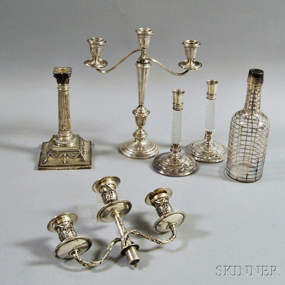 Appraisal: Group of Sterling Silver and Silver-plated Tableware including a pair